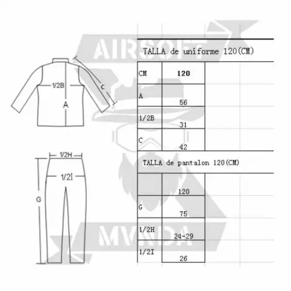 UNIFORME COMPLETO INFANTIL DIGITAL DESERT (120cm)