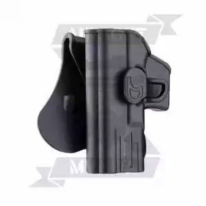 PISTOLERA AMOMAX GLOCK RIGIDA ZURDA NEGRA - Imagen 2