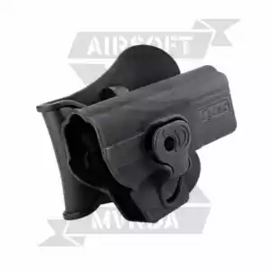 PISTOLERA AMOMAX GLOCK RIGIDA ZURDA NEGRA - Imagen 3