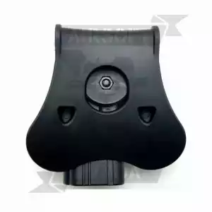 PISTOLERA AMOMAX GLOCK RIGIDA ZURDA NEGRA - Imagen 1