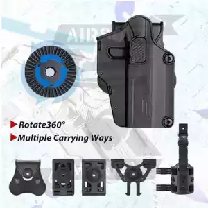 PISTOLERA AMOMAX RIGIDA UNIVERSAL DIESTRO NEGRA - Imagen 4