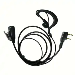 AURICULAR WALKIE BAOFENG C/MICROFONO NEGRO - Imagen 1
