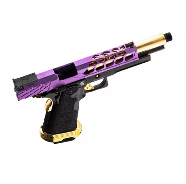 PISTOLA LANCER TACTICAL STRYK HI-CAPA 5.1 MORADA / DORADA