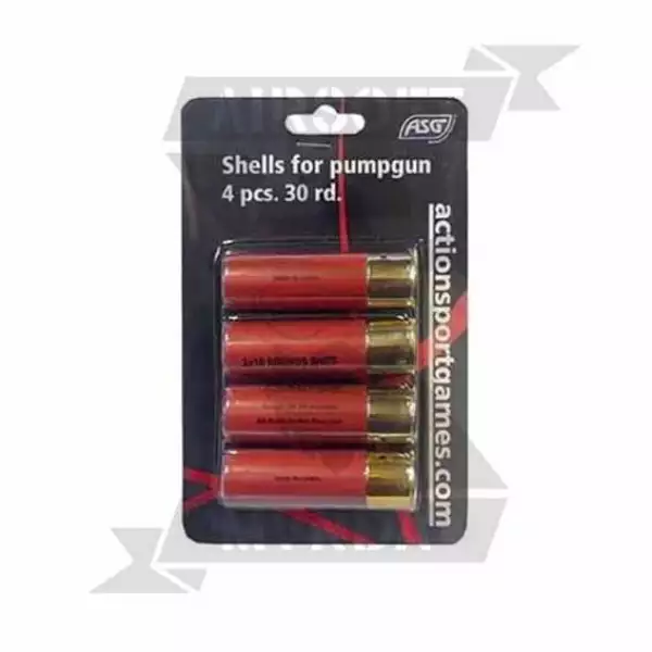 CARTUCHOS ESCOPETA ASG 30RDS 4PCS ROJO