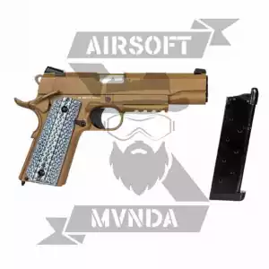 PISTOLA DOBLE BELL 1911 CQBP (739) TAN + REGALO - Imagen 1