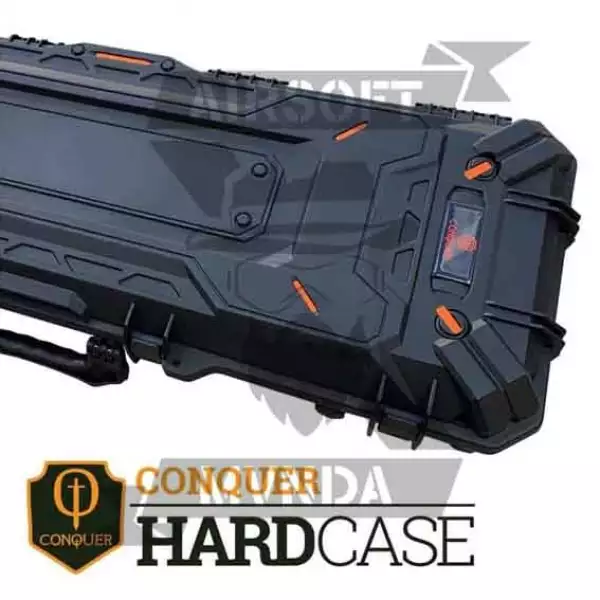MALETIN TRANSPORTE FUSIL CONQUER RIGIDA 109CM WATERPROOF NEGRA