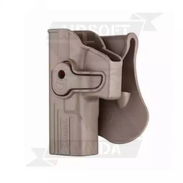 PISTOLERA AMOMAX RIGIDA GLOCK ZURDO TAN