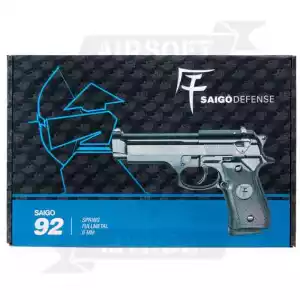PISTOLA SAIGO 92 FULLMETAL MUELLE NEGRA (TIPO BERETAL 92) - Imagen 1
