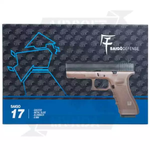 PISTOLA SAIGO 17 GAS BLOWBACK METAL TAN