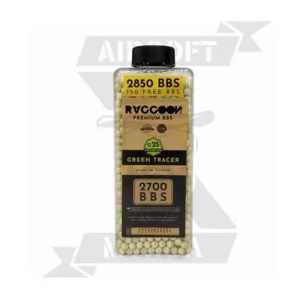 BOLAS RACCOON PREMIUM 0.25G TRACER 2850bbs VERDES