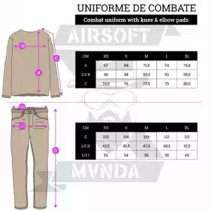 UNIFORME COMPLETO COMBAT B CON CODERAS Y RODILLERAS WOODLAND (XXL) - Imagen 1