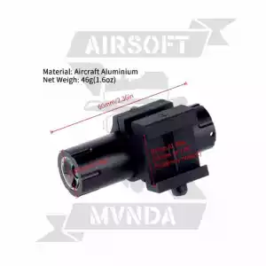 LINTERNA TACTICA DE 100 LUMENES CON ANILLA PARA PICATINNY NEGRO  - Imagen 2