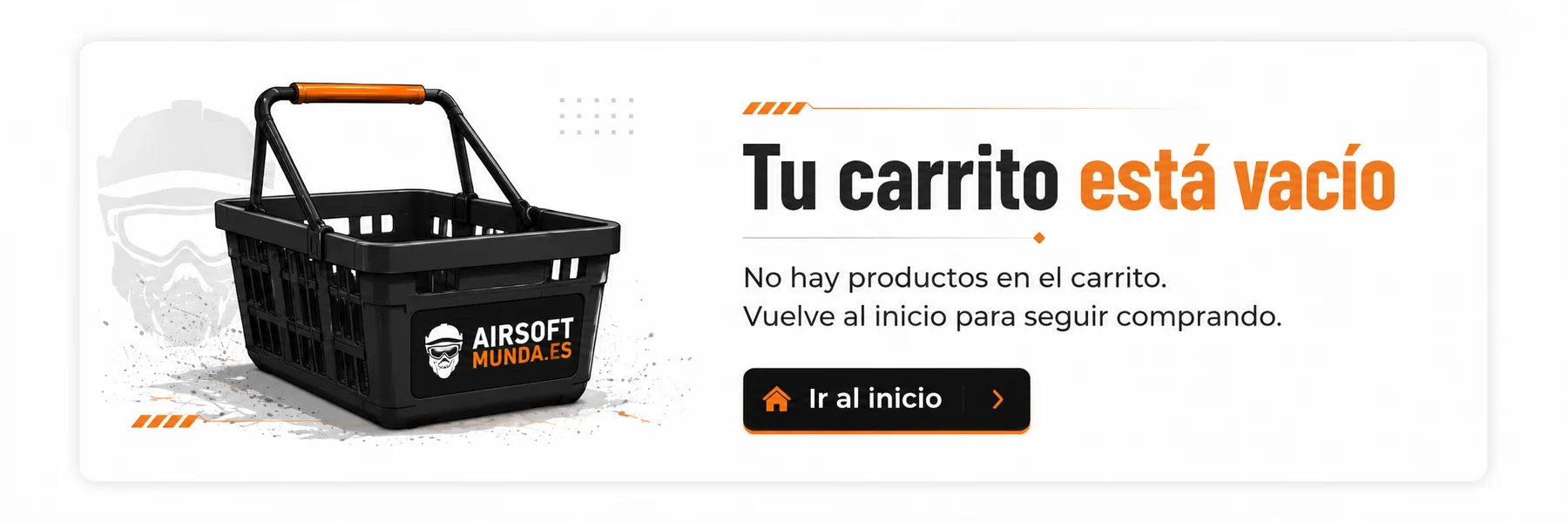 Tu carrito está vacío. Volver al inicio para seguir comprando.